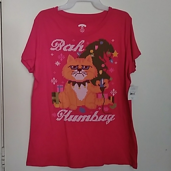 Holiday Time Bah Humbug Christmas Tee 🐈 - Picture 1 of 3